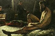 gottfrid kallstenius sittande manlig modell oil painting artist